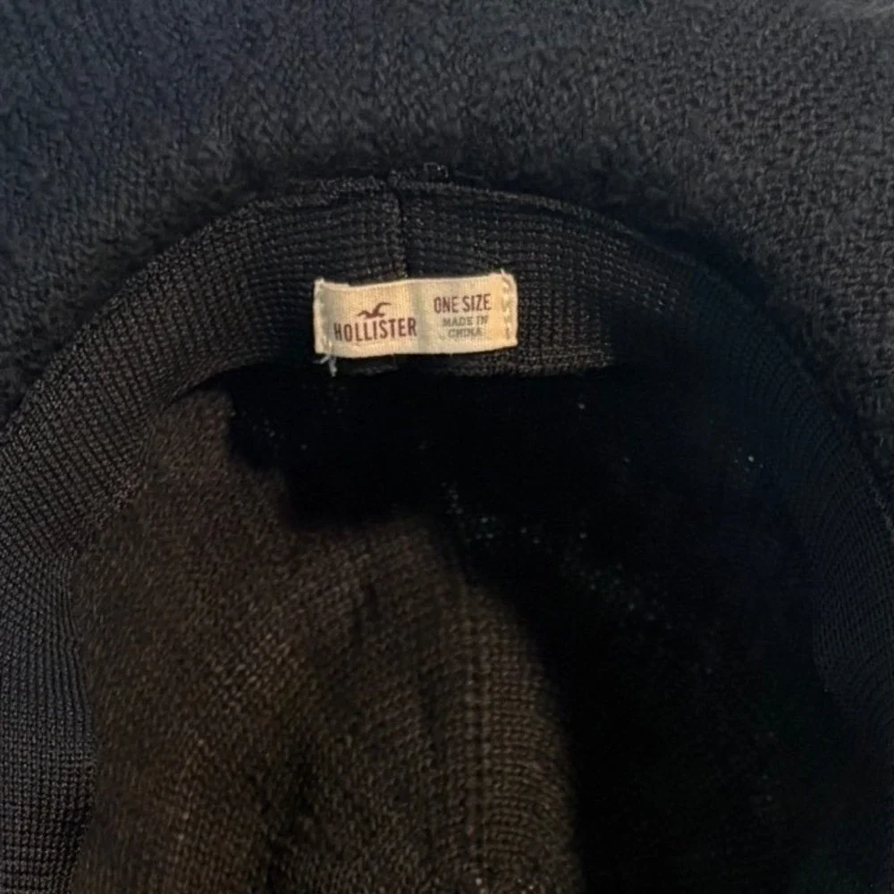 Hollister‎ Y2K Womens Black Knit Wide Brim Hat With Aztec Band One Size Festival